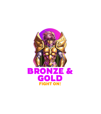 Bronz&Gold minta fehér pólón