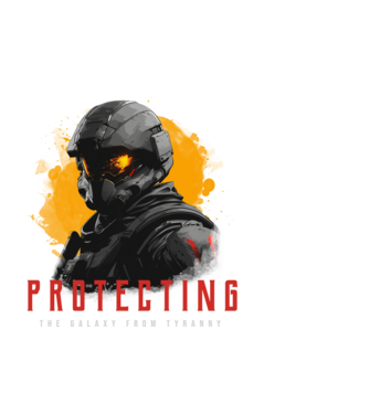 soldier-themed minta fekete pólón