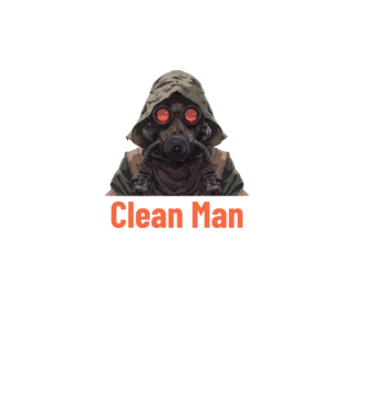 clean man minta fekete pólón