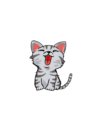Gray cartoon cat minta fekete pólón