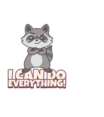 raccoon-illustration minta fehér pólón