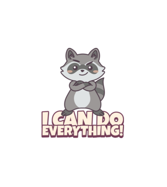 raccoon-illustration minta fehér pólón