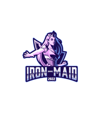 Iron Maid2 minta fehér pólón