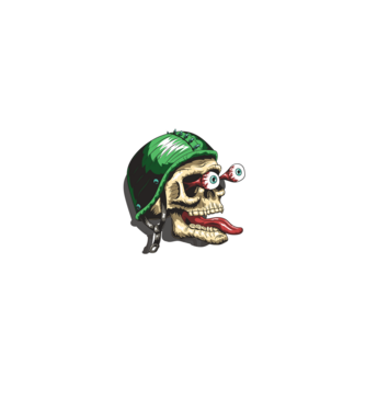 Kerozin Skull 02 minta fekete pólón