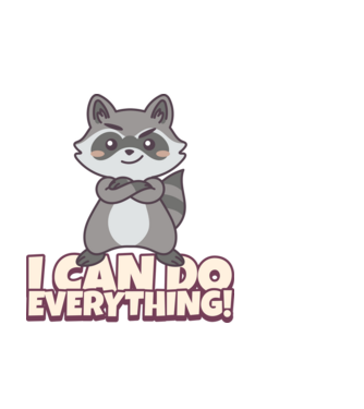 raccoon-illustration minta fekete pólón