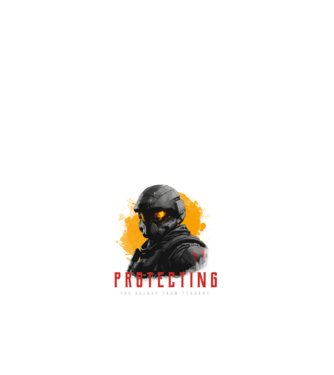 soldier-themed minta fehér pólón