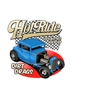 K 16 HOT RIDE minta sötétkék pólón