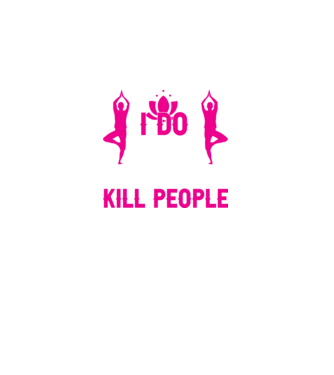 YOGA DON'T KILL minta fekete pólón