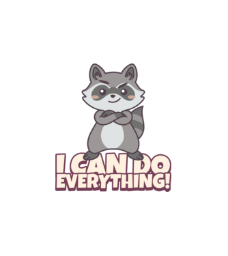 raccoon-illustration minta fehér pólón