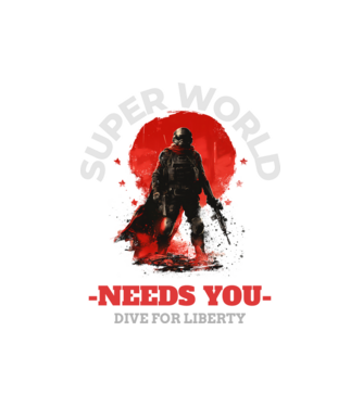 Super World minta fehér pólón