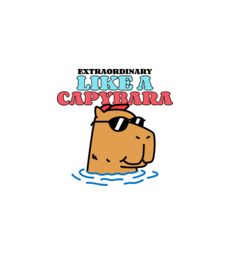 like a capybara minta fekete pólón