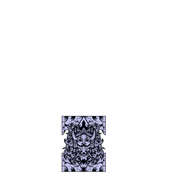 A oni-mask-angry minta sötétkék pólón