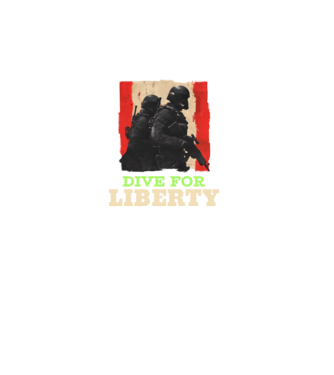 Dive for liberty minta fekete pólón