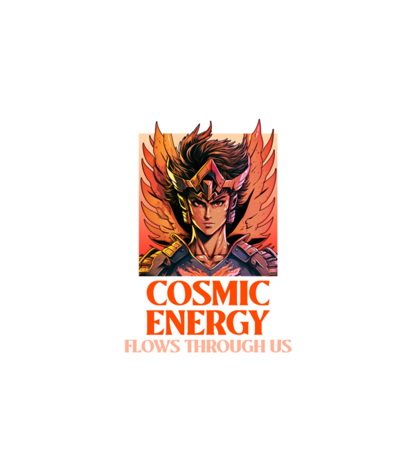 Cosmic energy minta fehér pólón