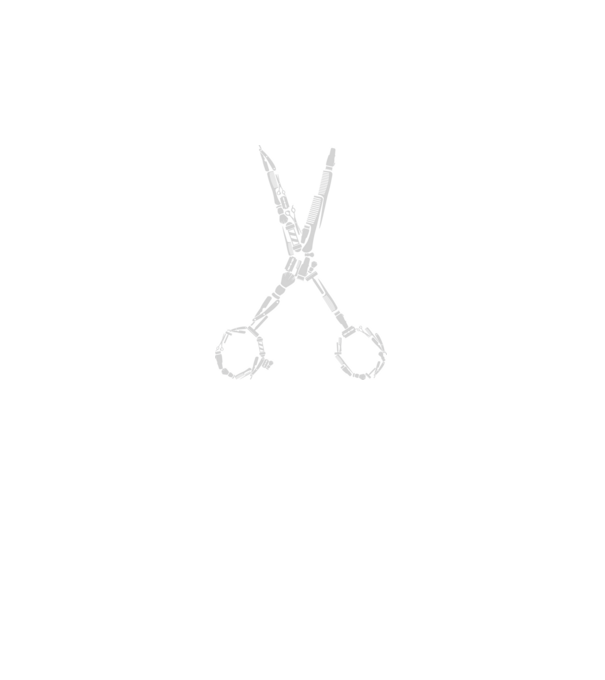 Barber Scissors minta fekete pólón