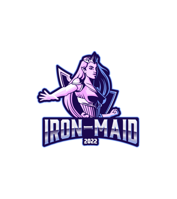 Iron Maid2 minta fehér pólón