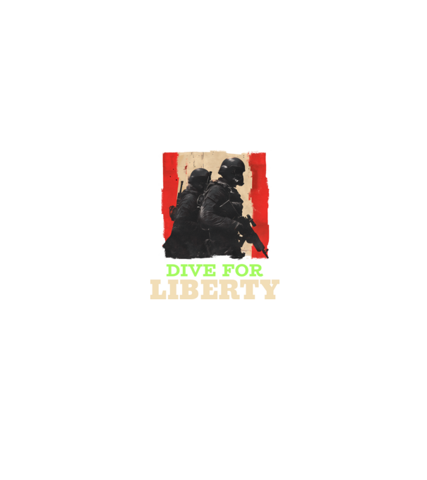 Dive for liberty minta fekete pólón