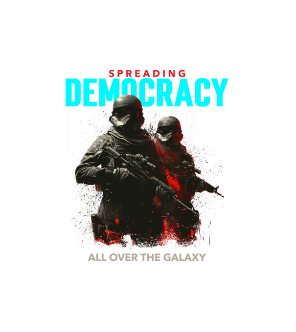 Democracy minta fehér pólón