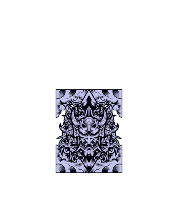 A oni-mask-angry minta fekete pólón