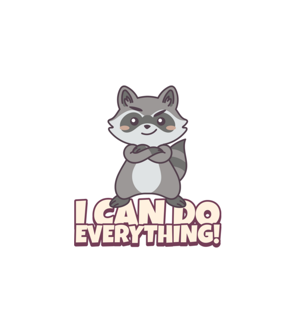 raccoon-illustration minta fehér pólón