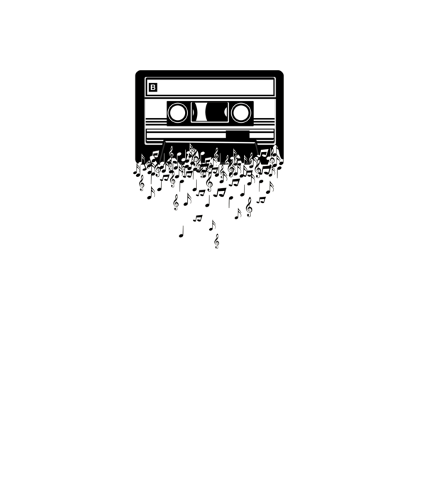 Cassette retro minta szürke pólón