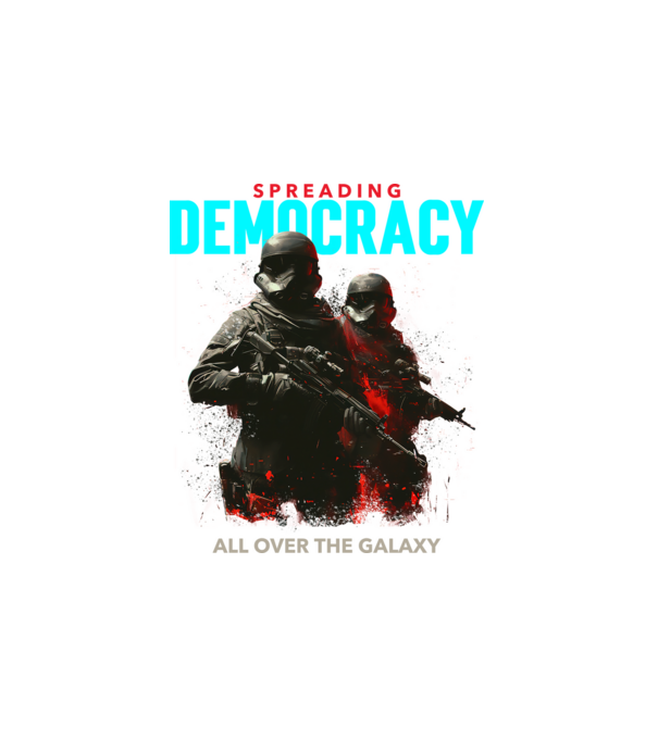 Democracy minta fehér pólón