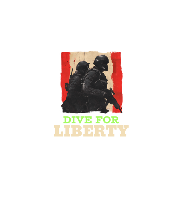 Dive for liberty minta sötétkék pólón