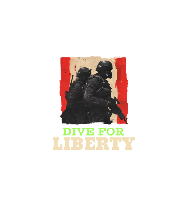 Dive for liberty minta fekete pólón