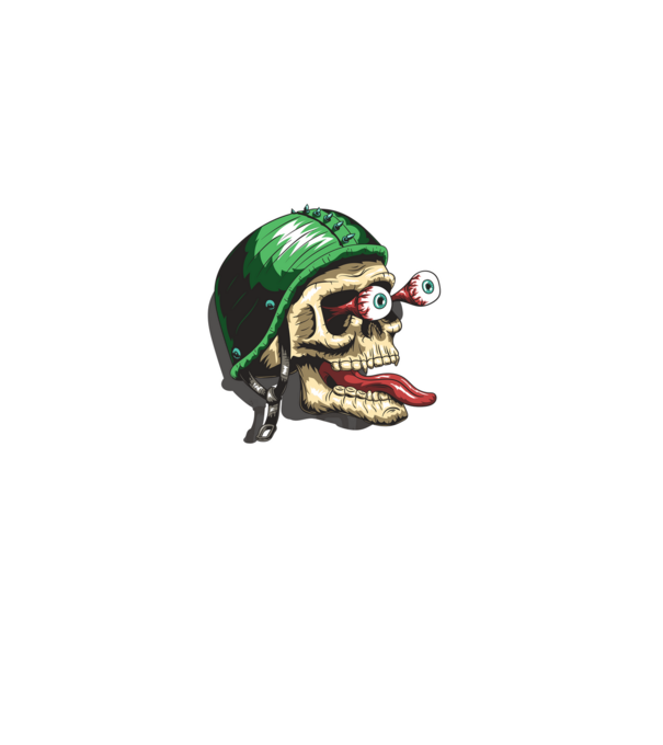 Kerozin Skull 02 minta sötétkék pólón