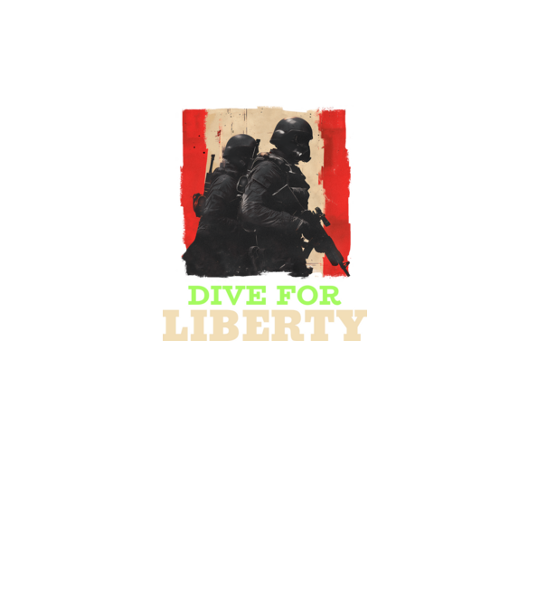 Dive for liberty minta fekete pólón