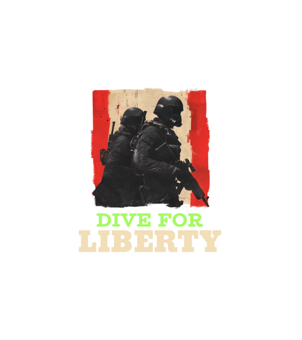 Dive for liberty minta fehér pólón