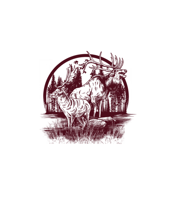 Deer one color minta fehér pólón