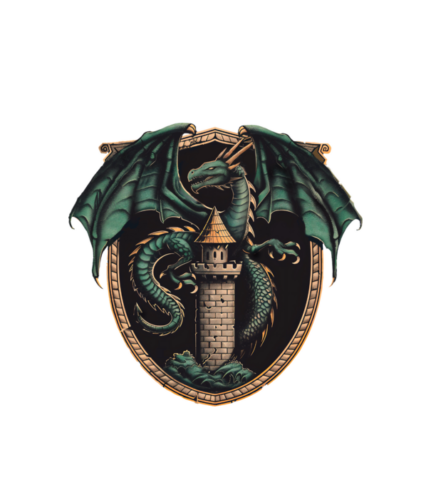 dragon-in-a-castle 10 minta fehér pólón
