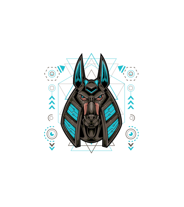 anubis head robotic minta fehér pólón