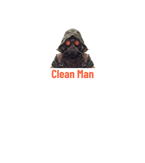 clean man minta fekete pólón