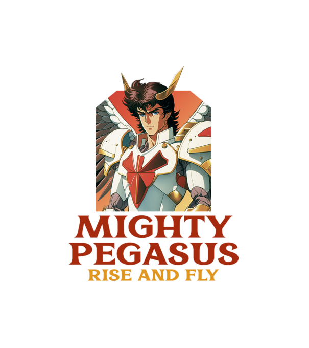 Pegazus minta fehér pólón