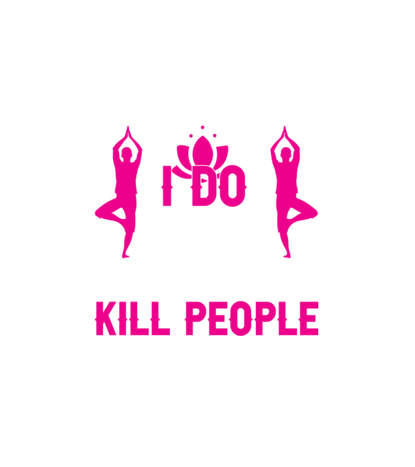YOGA DON'T KILL minta fehér pólón