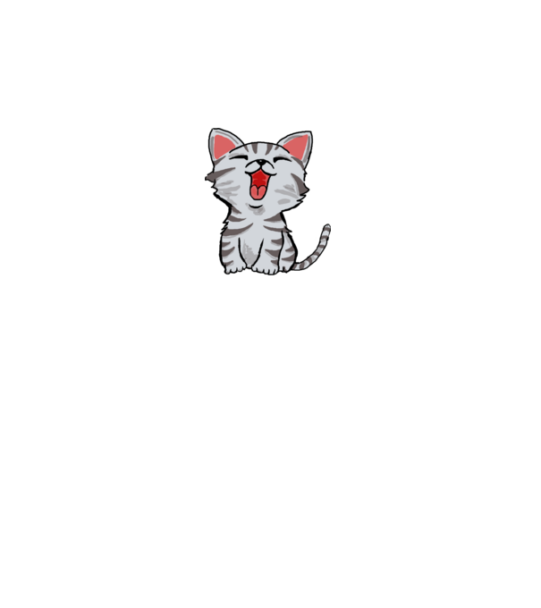 Gray cartoon cat minta fekete pólón