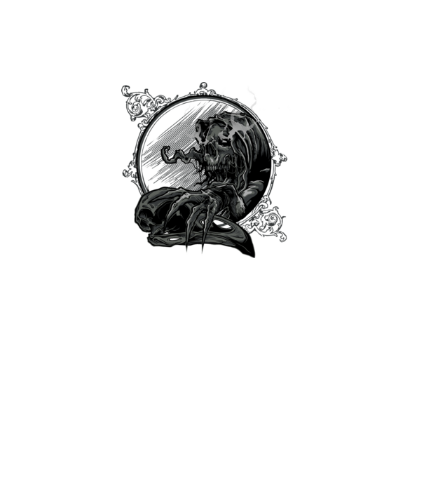 skull in globe minta szürke pólón