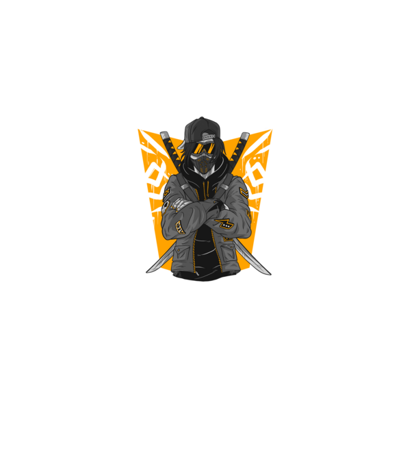 Urban samurai minta fekete pólón