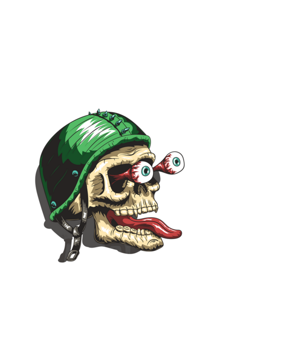 Kerozin Skull 02 minta fehér pólón