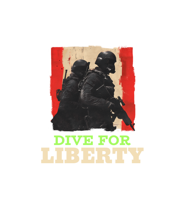 Dive for liberty minta fehér pólón