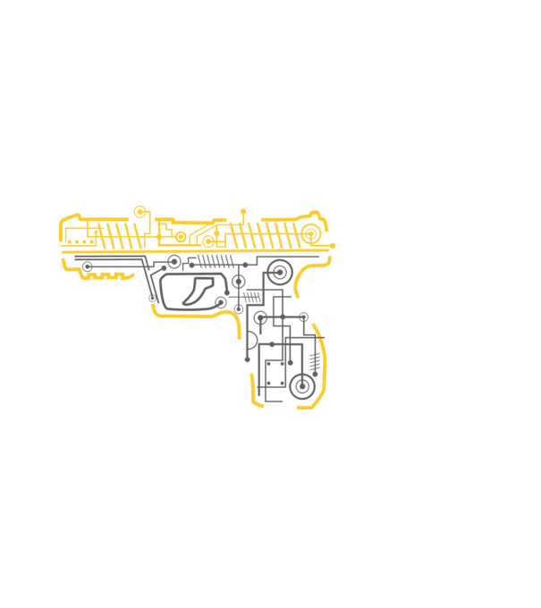 Electric Gun minta világoskék pólón