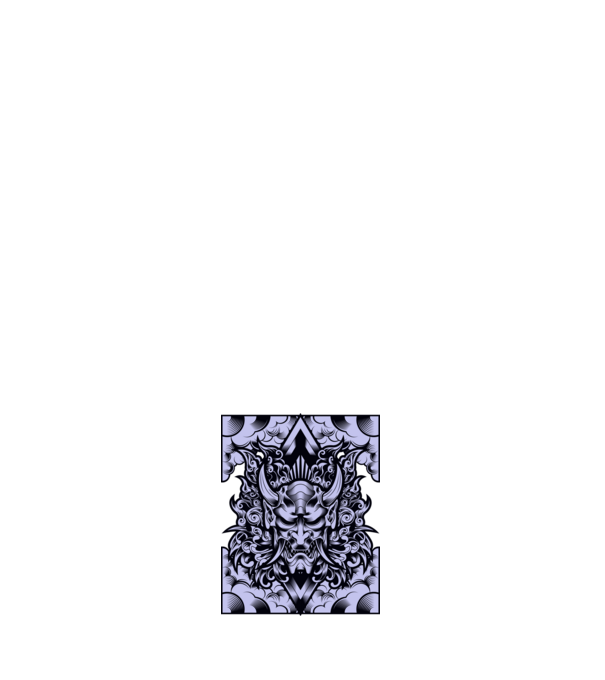 A oni-mask-angry minta fehér pólón