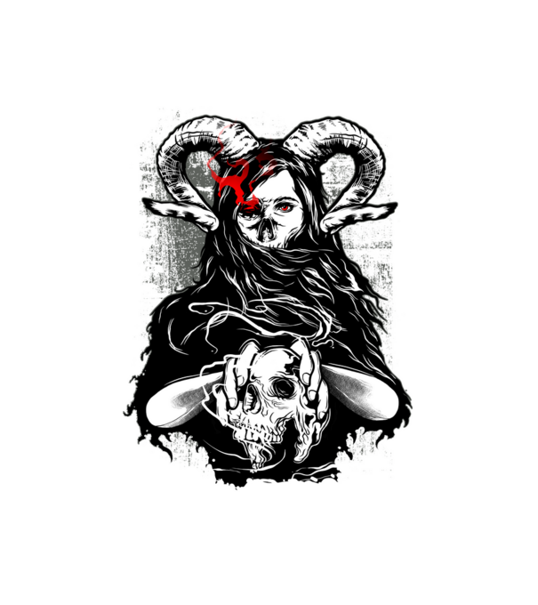 DEVIL minta fehér pólón