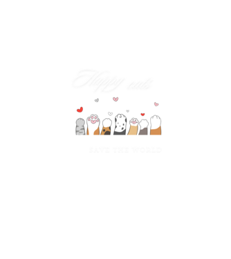 Happy cats save the world minta farmerkék pólón