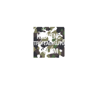 kedvenc trófeagyűjtő pólóm minta fekete/piros pólón