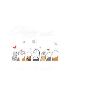 Happy cats save the world minta fekete pólón