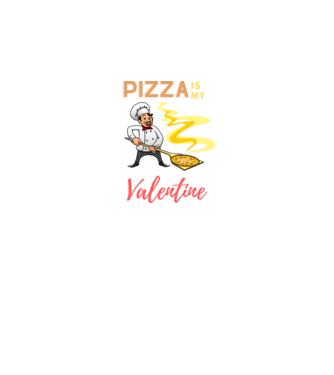 PIZZA Is my valentine minta fekete pólón
