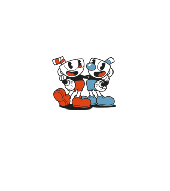 Cuphead minta fehér pólón